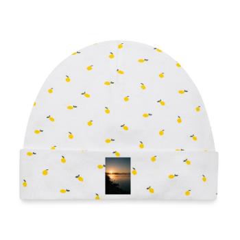 Bodensee Sonnenaufgang - Baby Premium Organic Mütze - Weiß/Zitronengelb - Vorne