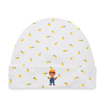 Kleiner Elektriker mit Schraubenzieher & Lampe - Baby Premium Organic Mütze - Weiß/Zitronengelb - Vorne