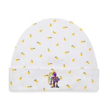 Vibrantes Kubismus-Porträt Streetstyle - Baby Premium Organic Mütze - Weiß/Zitronengelb - Vorne