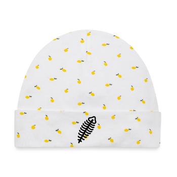 Fossil - Baby Premium Organic Mütze - Weiß/Zitronengelb - Vorne