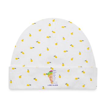 Sternzeichen Waage - Baby Premium Organic Mütze - Weiß/Zitronengelb - Vorne