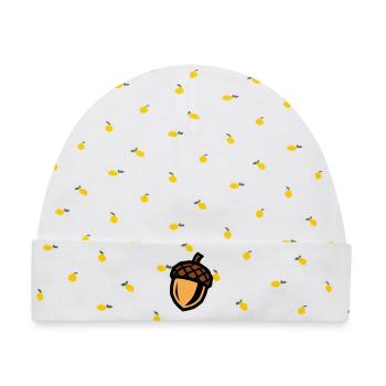 Eichel Symbol - Baby Premium Organic Mütze - Weiß/Zitronengelb - Vorne