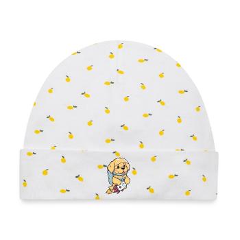 Astro Puppy - Baby Premium Organic Mütze - Weiß/Zitronengelb - Vorne