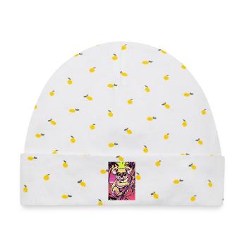 Koala - Baby Premium Organic Mütze - Weiß/Zitronengelb - Vorne