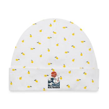 Eisbaden T-Shirt, Kaltbader Shirt Eisduschen Kalt - Baby Premium Organic Mütze - Weiß/Zitronengelb - Vorne