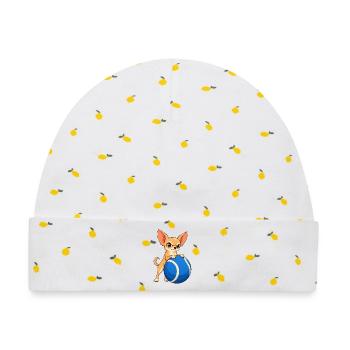 Chihuahua-Riesen-Tennisball - Baby Premium Organic Mütze - Weiß/Zitronengelb - Vorne