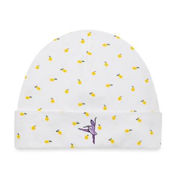 Purple Ballet Silhouette - Baby Premium Organic Mütze - Weiß/Zitronengelb - Vorne