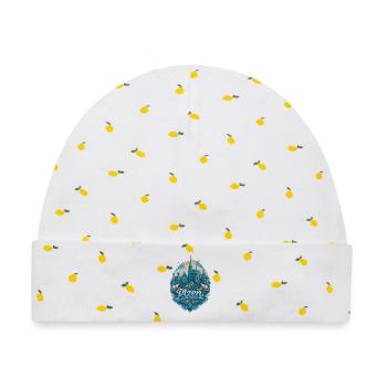 Plzeň Skyline – Stolz & Heimat Pilsen Design - Baby Premium Organic Mütze - Weiß/Zitronengelb - Vorne