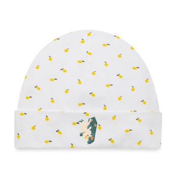 Bouldern Ziege Kletterhalle Chalkbag Boulderer - Baby Premium Organic Mütze - Weiß/Zitronengelb - Vorne