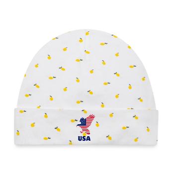 Flag verwenden - Baby Premium Organic Mütze - Weiß/Zitronengelb - Vorne