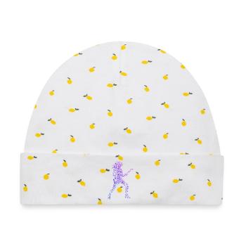 Geschenkidee für die Gitarristin mit Gitarrenspiel - Baby Premium Organic Mütze - Weiß/Zitronengelb - Vorne