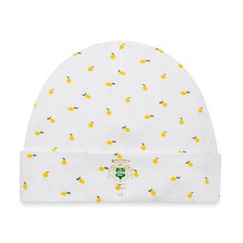 Saxonia Wappen Löwen-Emblem - Baby Premium Organic Mütze - Weiß/Zitronengelb - Vorne