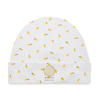 Blume des Lebens – Lebensblume & Heilige Geometrie - Baby Premium Organic Mütze - Weiß/Zitronengelb - Vorne