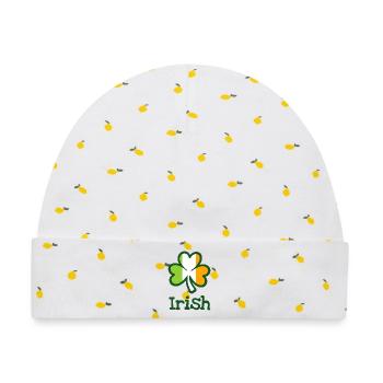 Irisches Kleeblatt - Baby Premium Organic Mütze - Weiß/Zitronengelb - Vorne
