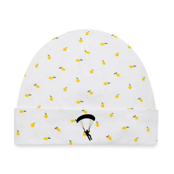 Paragleiter Silhouette - Baby Premium Organic Mütze - Weiß/Zitronengelb - Vorne