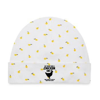Huhn Shirt Humor - Baby Premium Organic Mütze - Weiß/Zitronengelb - Vorne