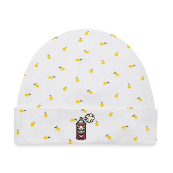 Oni Maske Spraydose Grafik - Baby Premium Organic Mütze - Weiß/Zitronengelb - Vorne