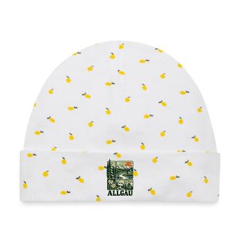 Allgäu Alpine Outdoor - Baby Premium Organic Mütze - Weiß/Zitronengelb - Vorne