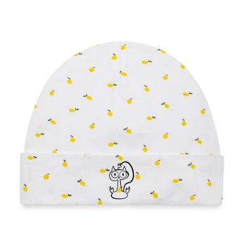 Heay metal cat - Baby Premium Organic Mütze - Weiß/Zitronengelb - Vorne