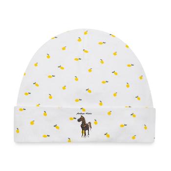 Verträumtes Araber Pferd - Araber - Baby Premium Organic Mütze - Weiß/Zitronengelb - Vorne