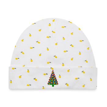 Tannenbaum Weihnachten - Baby Premium Organic Mütze - Weiß/Zitronengelb - Vorne