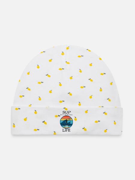 SUP Stand Up Paddling die ihren Sport leben - Baby Premium Organic Mütze - Weiß/Zitronengelb