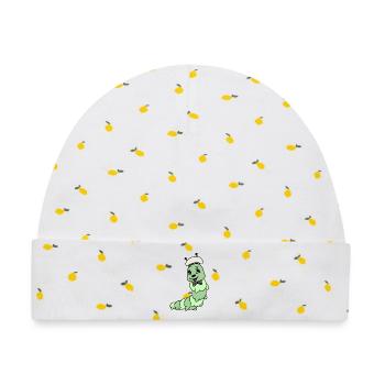 Niedliche Raupe – Cartoon Tier mit Schlips - Baby Premium Organic Mütze - Weiß/Zitronengelb - Vorne