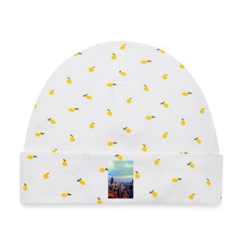 New York City Skyline - Baby Premium Organic Mütze - Weiß/Zitronengelb - Vorne