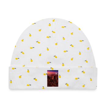 New York City Skyline - Baby Premium Organic Mütze - Weiß/Zitronengelb - Vorne