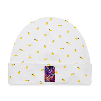 Abstrakte Kunst - Baby Premium Organic Mütze - Weiß/Zitronengelb - Vorne