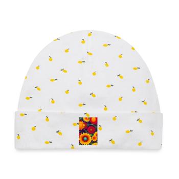 Sonnenblumen - Baby Premium Organic Mütze - Weiß/Zitronengelb - Vorne