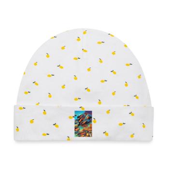 Muscheln - Baby Premium Organic Mütze - Weiß/Zitronengelb - Vorne