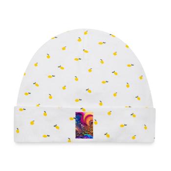 Abstrakte Kunst - Baby Premium Organic Mütze - Weiß/Zitronengelb - Vorne