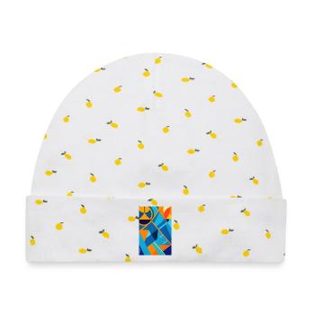 Abstrakte Kunst - Baby Premium Organic Mütze - Weiß/Zitronengelb - Vorne