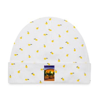 Arabische Wüste - Baby Premium Organic Mütze - Weiß/Zitronengelb - Vorne