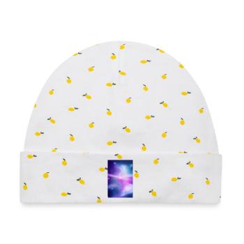 Galaxie Bild - Baby Premium Organic Mütze - Weiß/Zitronengelb - Vorne