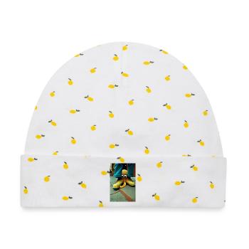 Anthropomorph 03 - Baby Premium Organic Mütze - Weiß/Zitronengelb - Vorne