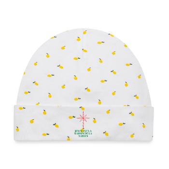 Weihnachtsstern mit religiösem Zitat - Baby Premium Organic Mütze - Weiß/Zitronengelb - Vorne