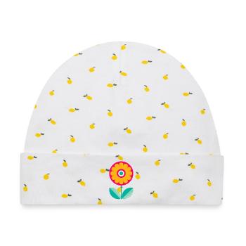 Süße bunte Blume - Baby Premium Organic Mütze - Weiß/Zitronengelb - Vorne