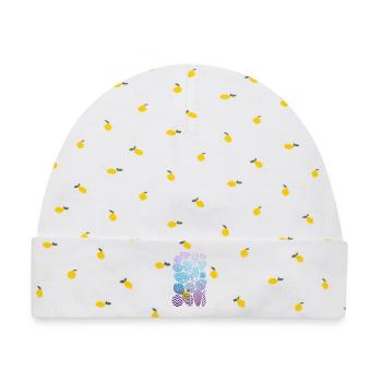 Steine - Baby Premium Organic Mütze - Weiß/Zitronengelb - Vorne