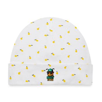 Beezy Style Biene Cap - Baby Premium Organic Mütze - Weiß/Zitronengelb - Vorne