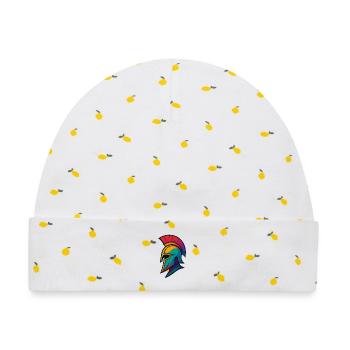 Spartan Helmet Colorful - Baby Premium Organic Mütze - Weiß/Zitronengelb - Vorne