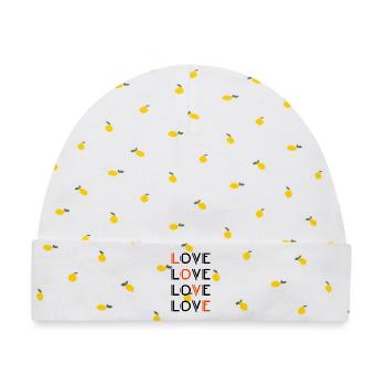 Love / Liebe - Baby Premium Organic Mütze - Weiß/Zitronengelb - Vorne