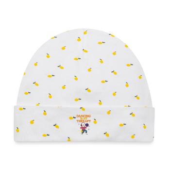 Tanzen ist meine Therapie Retro-Design - Baby Premium Organic Mütze - Weiß/Zitronengelb - Vorne