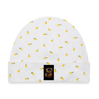 S – Magisches Ornament mit Hirschkuh - Baby Premium Organic Mütze - Weiß/Zitronengelb - Vorne