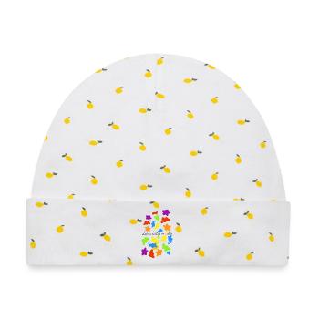 Bunte Farbkleckse - Baby Premium Organic Mütze - Weiß/Zitronengelb - Vorne