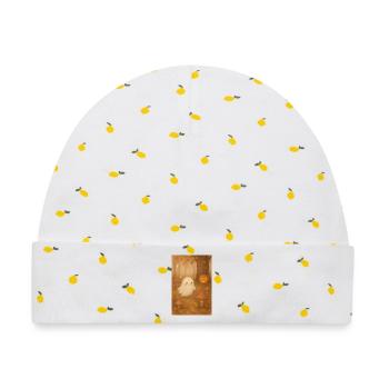 Cute Halloween Ghost - Baby Premium Organic Mütze - Weiß/Zitronengelb - Vorne