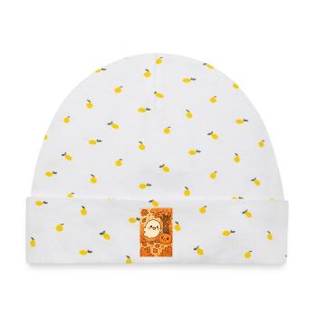 Halloween Niedliche Geister im Herbst - Baby Premium Organic Mütze - Weiß/Zitronengelb - Vorne