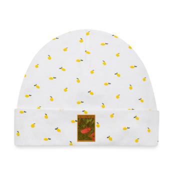 Botanischer Garten Insekten Illustration - Baby Premium Organic Mütze - Weiß/Zitronengelb - Vorne