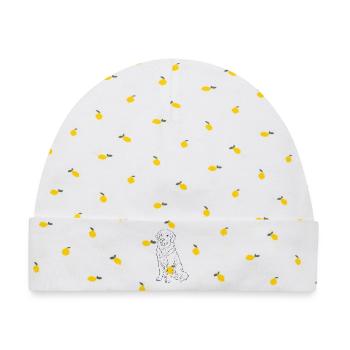 Golden Retriever Hund - Baby Premium Organic Mütze - Weiß/Zitronengelb - Vorne